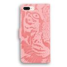 For iPhone 8 Plus / 7 Plus Tiger Embossing Pattern Horizontal Flip Leather Case with Holder & Card Slots & Wallet(Pink) - 3