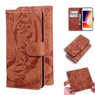 For iPhone SE 2022 / SE 2020 / 8 / 7 Tiger Embossing Pattern Horizontal Flip Leather Case with Holder & Card Slots & Wallet(Brown) - 1