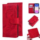 For iPhone 11 Tiger Embossing Pattern Horizontal Flip Leather Case with Holder & Card Slots & Wallet(Red) - 1