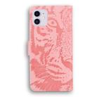 For iPhone 11 Tiger Embossing Pattern Horizontal Flip Leather Case with Holder & Card Slots & Wallet(Pink) - 3