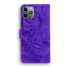 For iPhone 11 Pro Tiger Embossing Pattern Horizontal Flip Leather Case with Holder & Card Slots & Wallet(Purple) - 3