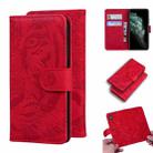 For iPhone 11 Pro Max Tiger Embossing Pattern Horizontal Flip Leather Case with Holder & Card Slots & Wallet(Red) - 1