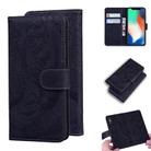 For iPhone X / XS Tiger Embossing Pattern Horizontal Flip Leather Case with Holder & Card Slots & Wallet(Black) - 1