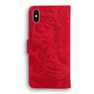 For iPhone X / XS Tiger Embossing Pattern Horizontal Flip Leather Case with Holder & Card Slots & Wallet(Red) - 3