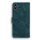 For iPhone X / XS Tiger Embossing Pattern Horizontal Flip Leather Case with Holder & Card Slots & Wallet(Green) - 3