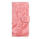 For iPhone X / XS Tiger Embossing Pattern Horizontal Flip Leather Case with Holder & Card Slots & Wallet(Pink) - 2