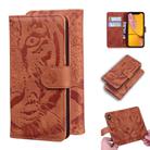 For iPhone XR Tiger Embossing Pattern Horizontal Flip Leather Case with Holder & Card Slots & Wallet(Brown) - 1