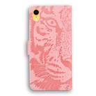 For iPhone XR Tiger Embossing Pattern Horizontal Flip Leather Case with Holder & Card Slots & Wallet(Pink) - 3