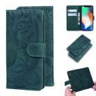 For iPhone XS Max Tiger Embossing Pattern Horizontal Flip Leather Case with Holder & Card Slots & Wallet(Green) - 1