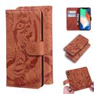 For iPhone XS Max Tiger Embossing Pattern Horizontal Flip Leather Case with Holder & Card Slots & Wallet(Brown) - 1