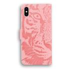 For iPhone XS Max Tiger Embossing Pattern Horizontal Flip Leather Case with Holder & Card Slots & Wallet(Pink) - 3