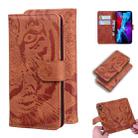 For iPhone 12 mini Tiger Embossing Pattern Horizontal Flip Leather Case with Holder & Card Slots & Wallet(Brown) - 1