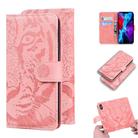 For iPhone 12 mini Tiger Embossing Pattern Horizontal Flip Leather Case with Holder & Card Slots & Wallet(Pink) - 1