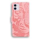 For iPhone 12 mini Tiger Embossing Pattern Horizontal Flip Leather Case with Holder & Card Slots & Wallet(Pink) - 3
