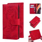 For iPhone 12 Pro Max Tiger Embossing Pattern Horizontal Flip Leather Case with Holder & Card Slots & Wallet(Red) - 1