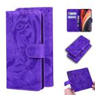 For iPhone 12 Pro Max Tiger Embossing Pattern Horizontal Flip Leather Case with Holder & Card Slots & Wallet(Purple) - 1