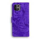 For iPhone 12 Pro Max Tiger Embossing Pattern Horizontal Flip Leather Case with Holder & Card Slots & Wallet(Purple) - 3