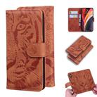 For iPhone 12 Pro Max Tiger Embossing Pattern Horizontal Flip Leather Case with Holder & Card Slots & Wallet(Brown) - 1