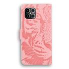 For iPhone 12 Pro Max Tiger Embossing Pattern Horizontal Flip Leather Case with Holder & Card Slots & Wallet(Pink) - 3