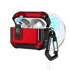 For AirPods Pro 2 Two Color MagSafe Magnetic Earphone Case with Holder & Security Lock(Black Red) - 1