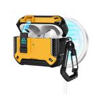 For AirPods Pro 2 Two Color MagSafe Magnetic Earphone Case with Holder & Security Lock(Black Yellow) - 1
