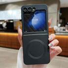 For Samsung Galaxy Z Flip7 5G Solid Color Liquid Silicone MagSafe Magnetic Phone Case(Black) - 1