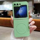For Samsung Galaxy Z Flip7 5G Solid Color Liquid Silicone MagSafe Magnetic Phone Case(Matcha Green) - 1