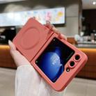 For Samsung Galaxy Z Flip7 5G Solid Color Liquid Silicone MagSafe Magnetic Phone Case(Camellia Red) - 2