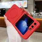 For Samsung Galaxy Z Flip7 5G Solid Color Liquid Silicone MagSafe Magnetic Phone Case(Red) - 2
