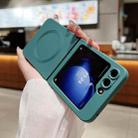 For Samsung Galaxy Z Flip7 5G Solid Color Liquid Silicone MagSafe Magnetic Phone Case(Dark Green) - 2