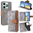 For Itel A90 4G Color Stitching Skin Feel Leather RFID Blocking Phone Case(Grey) - 1