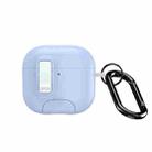 For AirPods 4 DUX DUCIS PECQ Series Magnetic Earphone Case with Holder & Security Lock(White Blue) - 1