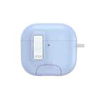 For AirPods 4 DUX DUCIS PECQ Series Magnetic Earphone Case with Holder & Security Lock(White Blue) - 2
