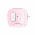 For AirPods 4 DUX DUCIS PECQ Series Magnetic Earphone Case with Holder & Security Lock(Pink White) - 2