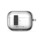 For AirPods Pro 2 DUX DUCIS PECR Series Holder & Security Lock Earphone Case(Transparent Black) - 2