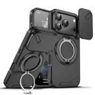 For iPhone 17 Pro Sliding Camshield Ring Holder Phone Case(Black) - 1