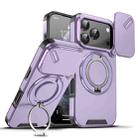 For iPhone 17 Pro Sliding Camshield Ring Holder Phone Case(Purple) - 1