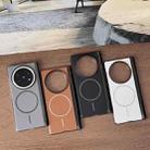 For vivo X Fold5 Folding Shaft Magsafe Plain Leather Phone Case(Brown) - 2