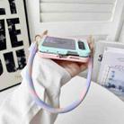 For Huawei Pura X Integrated TPU Side Buckle Phone Case with Bracelet(Blue + Pink) - 3