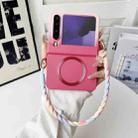 For Huawei Pura X Integrated Side Buckle MagSafe TPU Phone Case with Bracelet(Pink + Rose Red) - 2