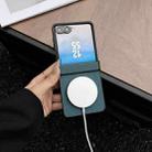 For Samsung Galaxy Z Flip7 MagSafe Back Screen Film Integrated Cloth Texture Phone Case(Green) - 3