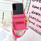 For Xiaomi Mix Flip Integrated TPU Side Buckle Bracket Phone Case with Bracelet(Pink + Rose Red) - 2