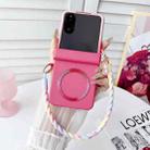 For Xiaomi Mix Flip 2 Integrated Side Buckle MagSafe TPU Phone Case with Bracelet(Pink + Rose Red) - 2