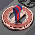 Glitter Diamond Rotation Folding Ring MagSafe Magnetic Phone Holder(Rose Red) - 1