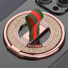 Glitter Diamond Rotation Folding Ring MagSafe Magnetic Phone Holder(Rose Gold) - 1