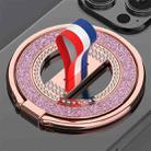 Glitter Diamond Rotation Folding Ring MagSafe Magnetic Phone Holder(Rose Pink) - 1