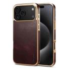 For iPhone 17 Pro Max Denior Oil Wax Leather Electroplating Phone Case(Red) - 1