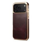 For iPhone 17 Pro Max Denior Oil Wax Leather Electroplating Phone Case(Red) - 2