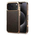 For iPhone 17 Pro Max Denior Oil Wax Leather Electroplating Phone Case(Black) - 1