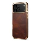 For iPhone 17 Pro Max Denior Oil Wax Leather Electroplating Phone Case(Brown) - 2